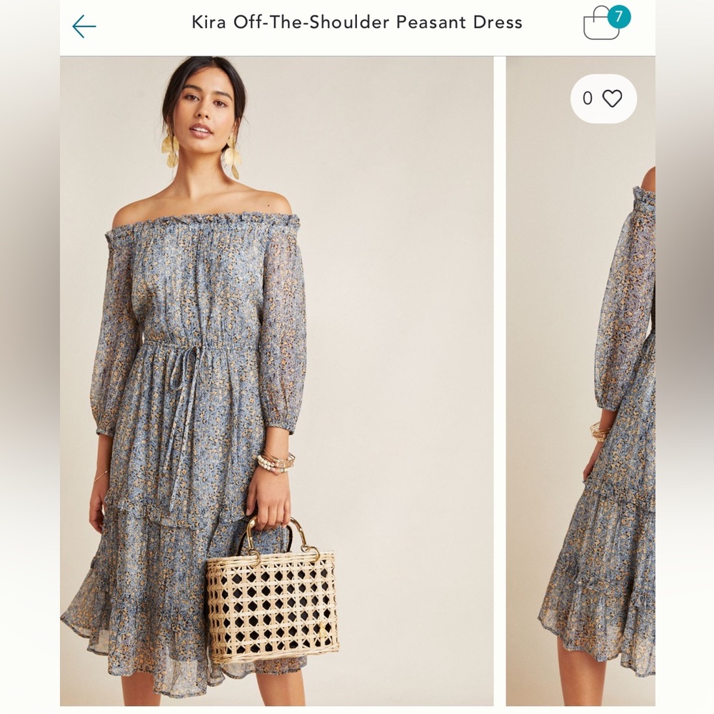 Anthropologie Kia off the shoulder midi dress size 4